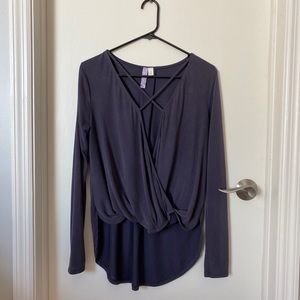 Deep purple wrap blouse